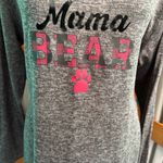 Let’s Get Cozy Mama Bear Long Sleeve comfy tee Top Gray Size L Photo 2