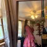 Orange and Purple floral dress Photo 3