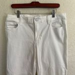 White House | Black Market White House Black Market White Size 12 Embroidered Frayed Cuffed Cropped Jeans Photo 2