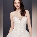 David's Bridal  Beaded Illusion Bodice Wedding Ball Gown Photo 9