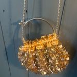 Shoulder Bag Purse Beaded Large Gold Sequins Statement Bag Evening Yellow Photo 0