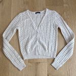 Brandy Melville  Cardigan V Neck Pointelle Knit One Size Beige Photo 0
