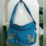 Diane Von Furstenberg  DVF Blue Vibrant Silk Assets! Leather Suede Photo 0