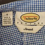 Blue Check Pants Size 4 Talbots Petite Blue Gingham Cropped Pants Photo 6