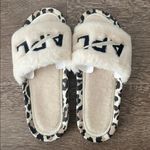 APL  Shearling Slides Parchment Black Leopard Shearling Fuzzy size 8 new in box Photo 2