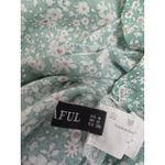 Zaful  Tank Sz 4 Small Green Floral‎ Ruffled Pleated Button Adjustable Straps Photo 7