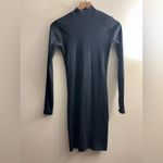 Alternative  Women's Black Eco Mock Neck RibKnit Bodycon Dress long sleeve S new Photo 1