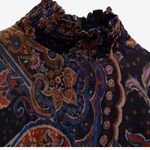 ZARA  Black Chiffon Floral Paisley High Neck Long Sleeve Mini Dress Size S Photo 3