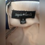 Sequin Hearts Strapless Flare Embellished Dress Navy Blue Homecoming Cocktail Photo 9