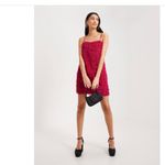 VERO MODA NWT  Kari Fringe Mini Dress in Love Potion Pink Photo 2
