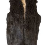 CHAUS NEW YORK  Black lined Faux Fur Vest Size Small Open Front Photo 0