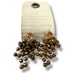 Anthropologie Vintage Inspired Glass Beaded Dangles Earrings Brown Taupe Bronze Photo 4