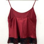 Lilac+London Tank Top Silky Satin Wine Red Lace Sleep Top L Size L Photo 1