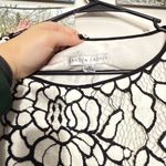 Sandra Darren size 10 white and black lace dress with flared sleeves Photo 2