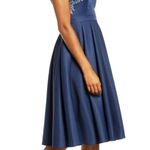 Chi Chi London Nwt Appliqué Fit Flare Party Dress Navy 4 Photo 1