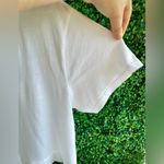 Bobi  - White Short Sleeved T-Shirt | Slight Crop - Ruffle Hem - NWT - Cotton Photo 4