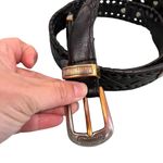 Fossil Vintage  Unisex Leather Braided Belt with Concho Embellishments Sz 32 Photo 1