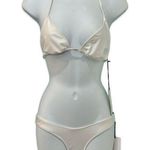 Lovewave White String Bikini Campbell Top Ryder Bottom Bathing Suit size XS NEW Photo 0