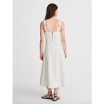 Madewell Denim Scoopneck Midi Dress Pure White Wash A Line Minimalist Medium NWT Photo 3