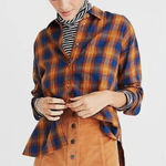 Madewell Flannel Westward Shirt Ardan Plaid Button Front Long Sleeve XS EUC Photo 0