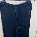 Club Monaco  Navy Silky Pant with Side Tie Photo 3