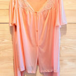 Vanity Fair Vintage  Womens Petal Pink Nylon 2 Pc Pajama Set XL Top Pants Photo 0