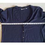 Susan Graver Cardigan Dress Women's LG Blue Sweater Liquid Knit Pockets Photo 10