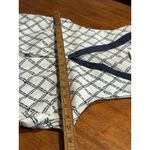 Kenar White Blue Collared V-Neck Blouse Women’s Medium Office Work Pattern Photo 5