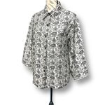 Chico's Vintage Chico’s Design Gray Animal Print Jacket Embroidered Artsy Boho Sz 2 L Photo 6