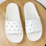 Crocs Classic Perforated Slide Sandals White 5 Mens 7 Womens Photo 1