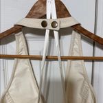 Urban Outfitters NWT  Off-White Halter Romper Shorts Star Zipper Inseam 1.5” Photo 4