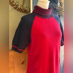 Tommy Hilfiger Red and Navy Cowl Neck Sweater Dress Size L Photo 1