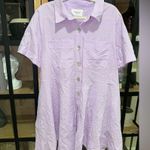 Pomander Place Lilac Meryl Shirt Dress button down pockets short sleeve aline Purple Size XXL Photo 1