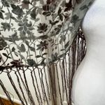 Neiman Marcus 40" Burnout Long Fringe Sheer Velvet Scarf Shawl Wrap Statement Photo 5