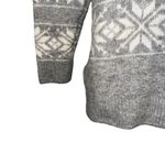 CUPCAKES AND CASHMERE Fair Isle Gray & White Snowflake Turtleneck Sweater EUC S Photo 3