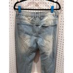 Light Wash Distressed Denim Jeans with Teddy Bear M and Lips Patches Blue Size 32 Photo 7