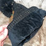 Northeast Outfitters Women’s Cozy Cabin Pom Pom Beanie Black And Gold NWT Photo 2