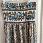 Floral Strapless Dress Blue Size L Photo 1