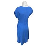 See You Monday Blue Short Sleeve Tie Waist Round Neck A Line Midi Dress Size S Photo 1