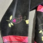 Coldwater Creek ‎ Womens Velvet Blazer Size L Multicolor Floral Embellished Art Photo 8