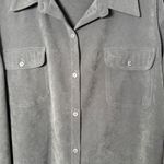 Roaman's 2XL Oversized Shacket Button Up Tunic Top Sueded Green/Gray Neutral Size XXL Photo 2