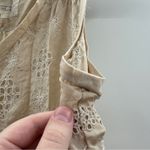 Johnny Was Vintage 100% Silk Eyelet Mesh Embroidered Midi Dress in Cream Sz XS Photo 6
