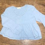 Altar'd State Altar’d state powder baby blue gauze linen babydoll top Photo 2