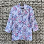Victoria's Secret Victoria’s Secret gold label pastel pink blue floral flannel sleep shirt MEDIUM Photo 0