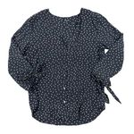 Madewell  - Silk Star Scatter Tie Sleeve Top in Black & White Photo 0