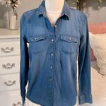 Crown & Ivy Denim Jean Shirt Button Down Womens Petite S Top Photo 1