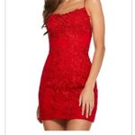 Sherri Hill Red Lace Dress Photo 1