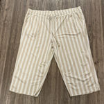 Belle Beach by Kim Gravel Tall Cabana Knit Cropped‎ Beach Pant Size 3X Tan White Photo 0