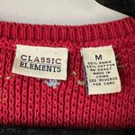 Classic Elements Classic‎ Elements Red Floral Embroidered Sweater Vest vintage med Photo 2