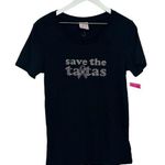 Save The Tatas Rhinestone Shirt Size Medium NWT Breast Cancer Photo 0